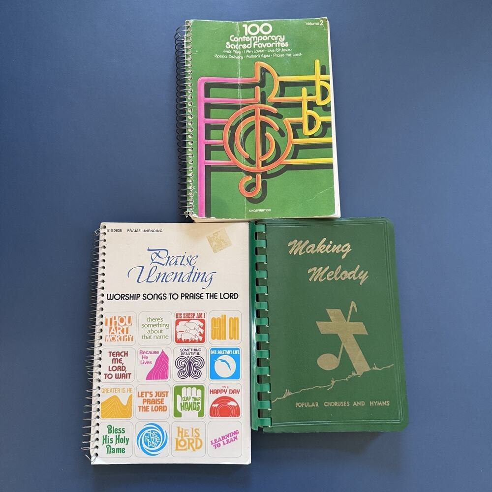 Vtg Lot of 3 Making Melody Popular Choruses & Hymns Spiralbound Worship Songbook